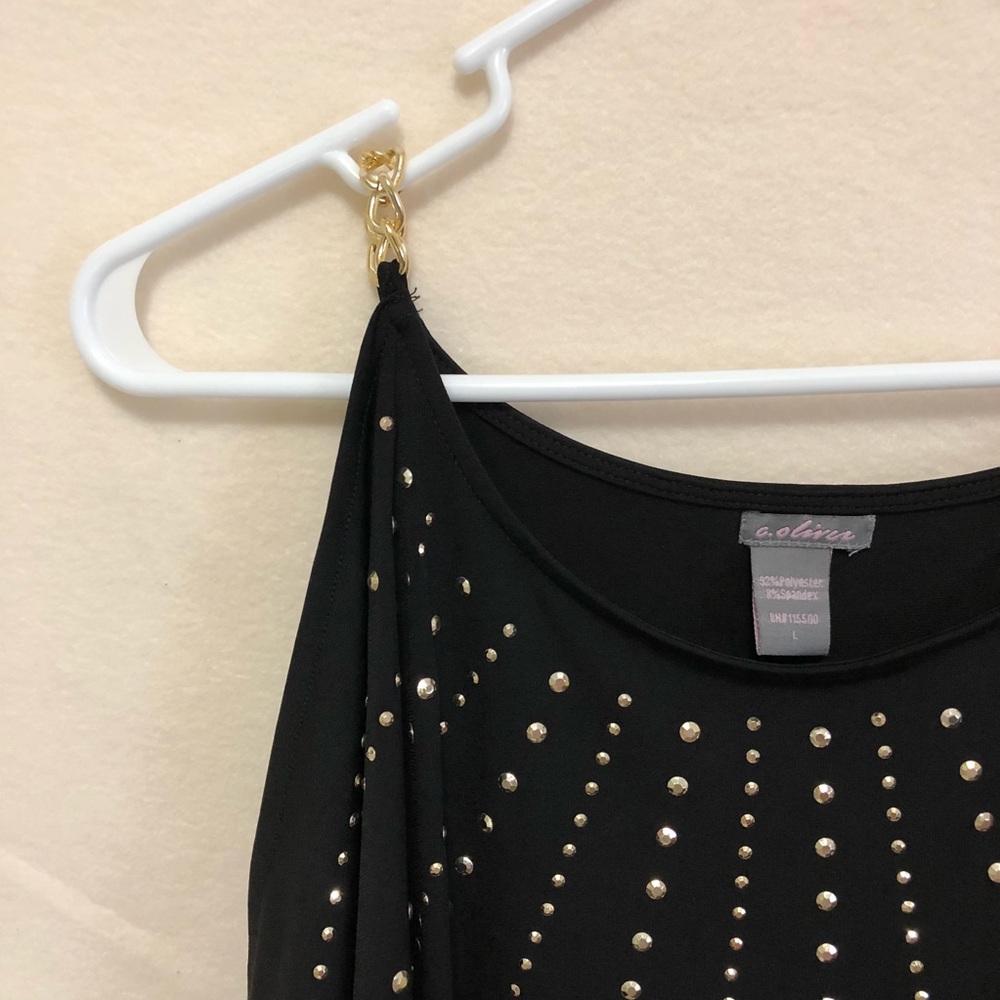 Beautiful gold studded cold shoulder top